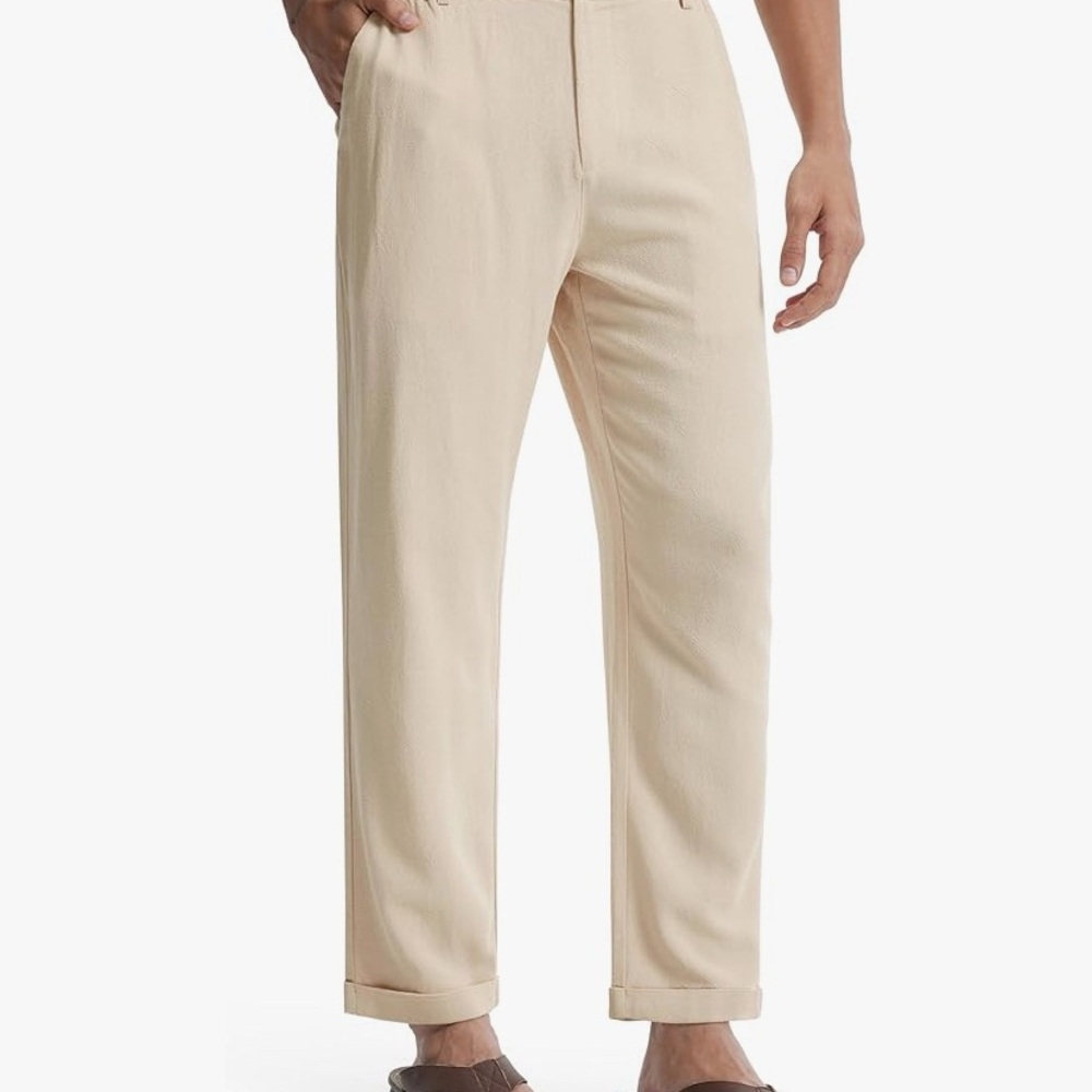 NWT Men's khaki Linen/Cotton Pants